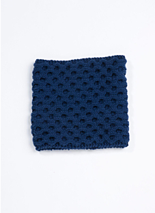 Blauwe snood met honingraatmotief