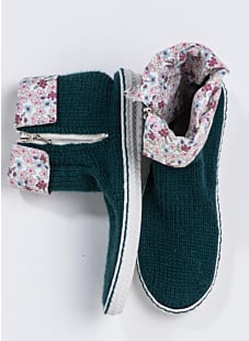 Hoge schoenen met stoffen revers