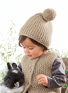 Mouwloos vest en muts
