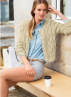 Mag. 178 - n° 15 Opengewerkt cardigan opengewerkt met ronde kraag