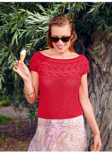 Mouwloze pull met kabels