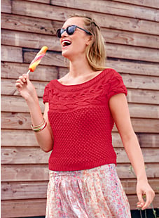 Mouwloze pull met kabels