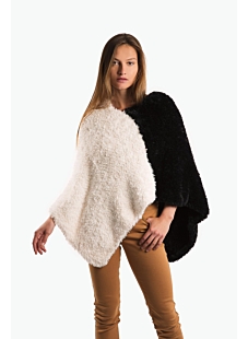 Twee-kleuren poncho