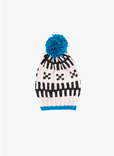 Jacquardmuts met pompon