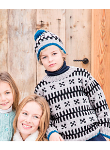 Jacquardmuts met pompon