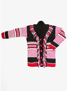 Jacquardvest met sjaalkraag