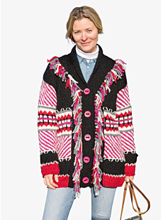 Jacquardvest met sjaalkraag