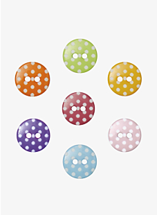 ﻿Set van 6 knopen met stippen Ø 14 mm