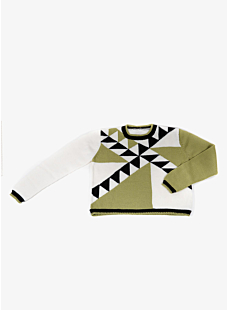Trui met geometrisch jacuard motief