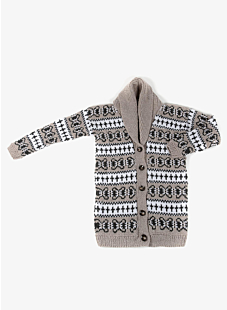 Jacquardvest met sjaalkraag