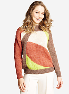 Trui met geometrisch jacquardmotief
