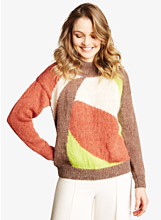 Trui met geometrisch jacquardmotief
