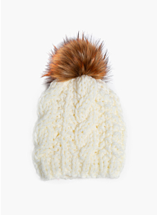Kabelmuts met bontpompon