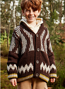 Jacquardvest met sjaalkraag