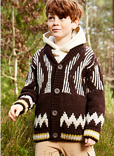 Jacquardvest met sjaalkraag