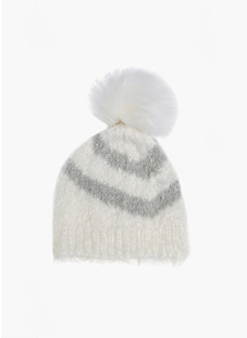 Zebramuts met bontpompon