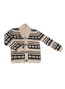 Jacquardvest met sjaalkraag