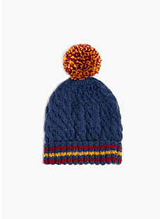 Kabelmuts met tweekleuren pompon