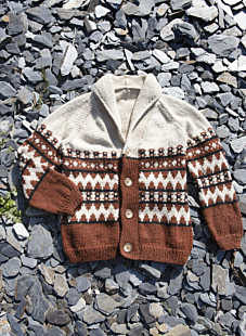 Jacquardvest met sjaalkraag