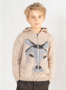 Jacquardvest met capuchon