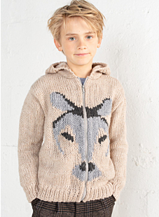 Jacquardvest met capuchon