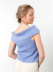 Top met Bardot kraag