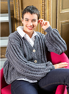 Ajour V-halsvest Marylène