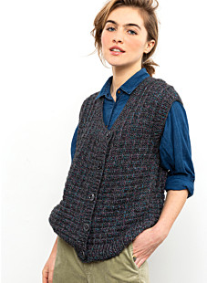 Mouwloos vest met asymmetrische sluiting