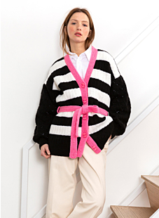 Gestreept vest met ajourmouwen