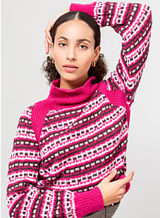 Pull point fantaisie col montant Irina
