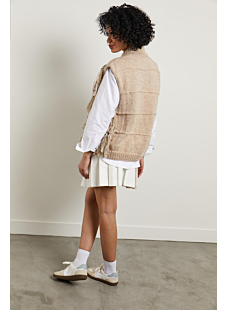 Mouwloos vest met franjes