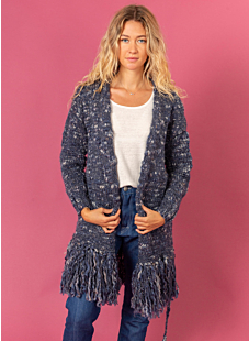 Lang vest met franjes en ceintuur