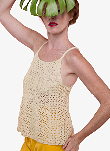 Gehaakte top met spaghetti-bandjes