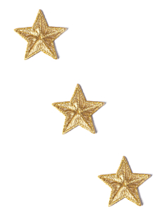 Set van 3 patches met goudkleurige sterren 40 mm