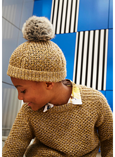Muts met bontpompom