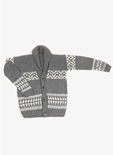 Jacquard vest met sjaalkraag