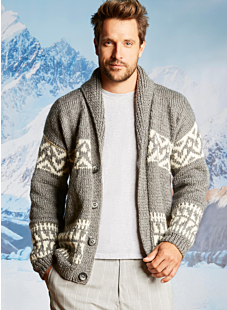 Jacquard vest met sjaalkraag