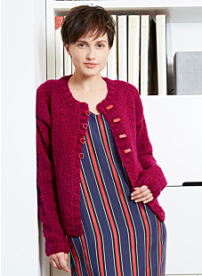 Korte cardigan met gekruld garen