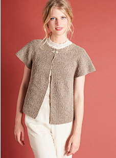 Mouwloze vest in ribbelsteek
