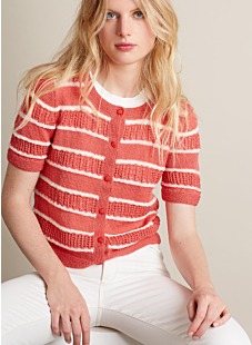 Opengewerkte cardigan met kleine mouwen