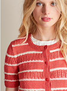 Opengewerkte cardigan met kleine mouwen
