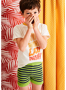 Gestreepte short met boord