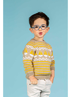 Raglan trui met bootjesjacquard