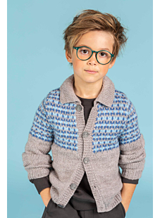 Jacquardvest met klein kraagje