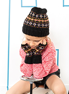 Jacquard polswarmers en muts