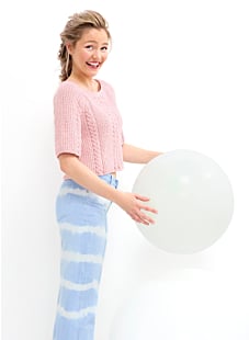 Katoenen raglan kabeltrui