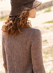 Jersey trui met ronde hals en ingezette mouwen