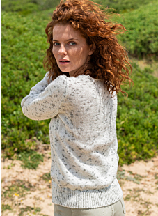 Jersey trui met V-hals en ingezette mouwen