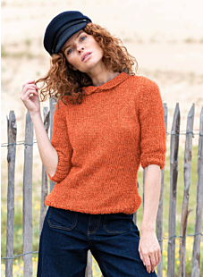 Jersey trui met 3/4 mouwen