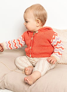 Capuchonvest met jacquardmouwen Carole